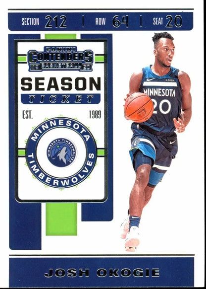 2019-20 Panini Contenders Josh Okogie Basketball card for Minnesota Timberwolves NBA #52