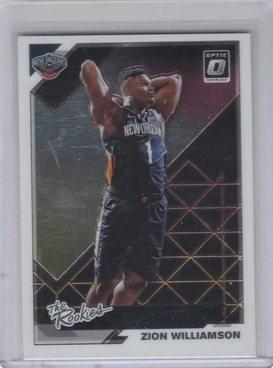 Basketball trading card of Zion Williamson Pelicans from Panini Donruss Optic Insert