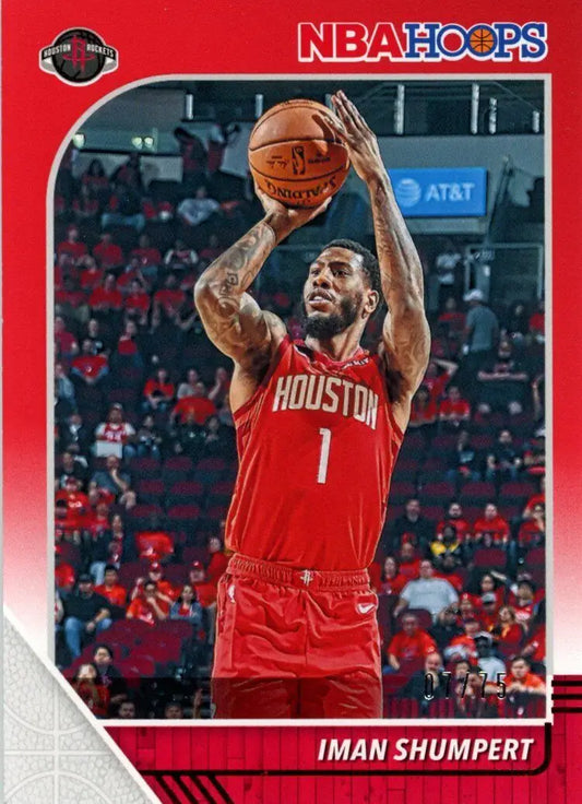 Iman Shumpert Red Houston Rockets Basketball Card from 2019-20 Panini Hoops #270