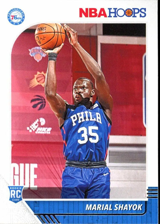 Marial Shayok Rookie basketball card from 2019-20 Panini Hoops for Philadelphia 76ers