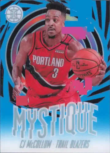 CJ McCollum basketball card from 2019-20 Panini Illusions Mystique Sapphire #12