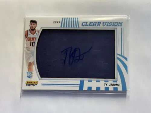 Clear Vision autographed basketball trading card with blue signature from Panini Instant Clear