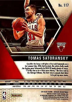 2019-20 Panini Mosaic #117 Tomas Satoransky Chicago Bulls NBA Basketball Card NM-MT