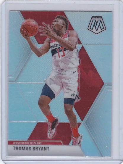 Basketball trading card of Thomas Bryant in Washington Wizards uniform, 2019-20 Panini Mosaic