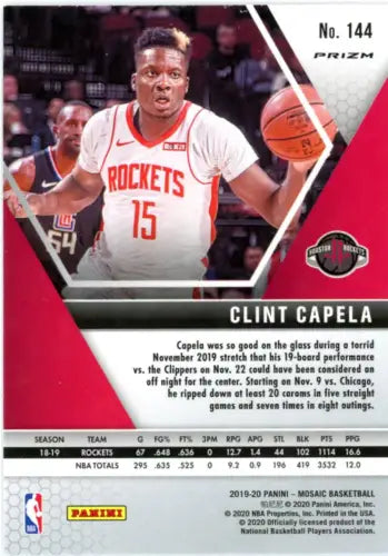 Clint Capela 2019-20 Panini Mosaic Basketball trading card for Houston Rockets