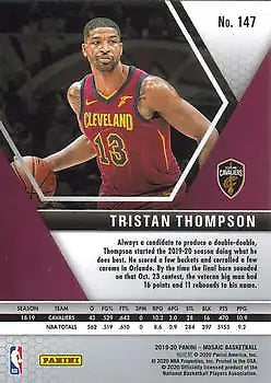 Tristan Thompson 2019-20 Panini Mosaic #147 Cleveland Cavaliers Basketball Card