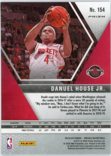 2019-20 Panini Mosaic Danuel House Jr. Houston Rockets basketball card NM-MT