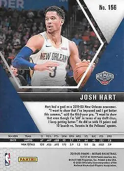 Josh Hart 2019-20 Panini Mosaic card featuring New Orleans Pelicans player