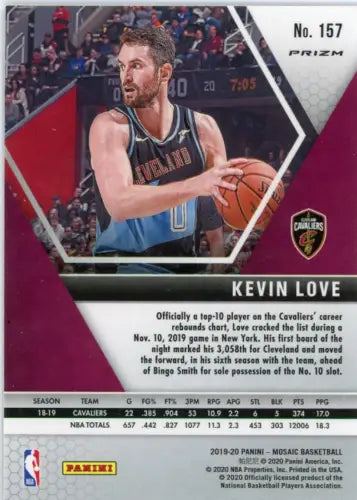 Kevin Love 2019-20 Panini Mosaic Mosaic #157 Cleveland Cavaliers Basketball Card