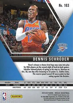 2019-20 Panini Mosaic Dennis Schroder Oklahoma City Thunder NBA Card NM-MT