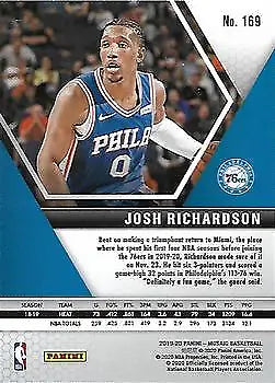 Josh Richardson 2019-20 Panini Mosaic #169 Philadelphia 76ers Basketball Card