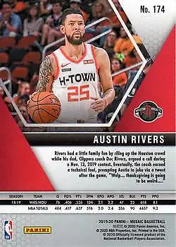 2019-20 Panini Mosaic #174 Austin Rivers Houston Rockets Basketball Card NM-MT