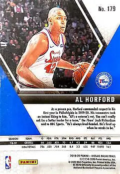 Al Horford 2019-20 Panini Mosaic basketball card for Philadelphia 76ers collectors