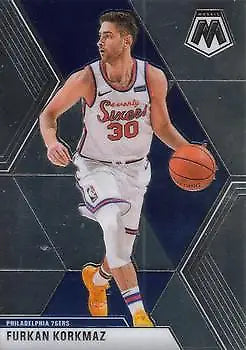 2019-20 Panini Mosaic Furkan Korkmaz basketball card for Philadelphia 76ers collection