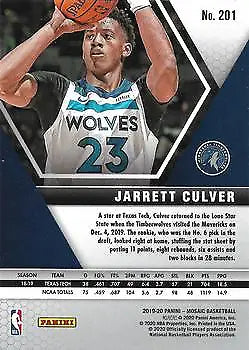 2019-20 Panini Mosaic Jarrett Culver Rookie Card Minnesota Timberwolves NM-MT