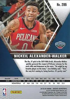 Nickeil Alexander-Walker 2019-20 Panini Mosaic Rookie Card New Orleans Pelicans