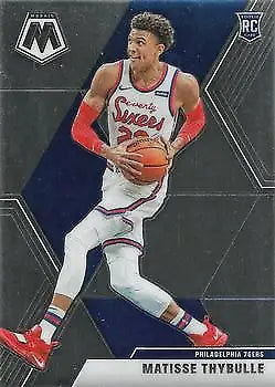 Matisse Thybulle rookie card from 2019-20 Panini Mosaic featuring Philadelphia 76ers