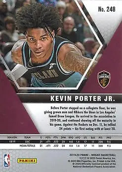 2019-20 Panini Mosaic #248 Kevin Porter Jr. Rookie card for Cleveland Cavaliers