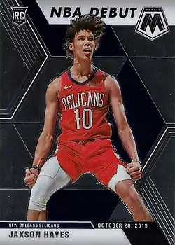 Jaxon Hayes NBA debut trading card from 2019-20 Panini Mosaic New Orleans Pelicans