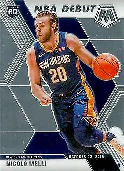 Nicolo Melli NBA debut trading card from 2019-20 Panini Mosaic series