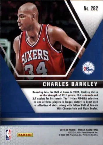 Charles Barkley 2019-20 Panini Mosaic card featuring original gloss and NM-MT condition