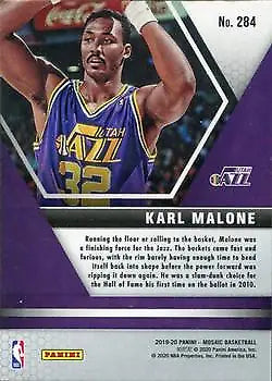 Karl Malone 2019-20 Panini Mosaic #284 Utah Jazz NBA Basketball Card NM-MT