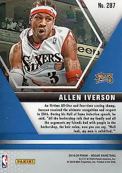 Allen Iverson 2019-20 Panini Mosaic #287 basketball card Philadelphia 76ers NM-MT