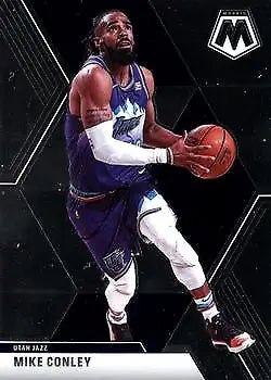 Basketball player Mike Conley in action on 2019-20 Panini Mosaic Utah Jazz card