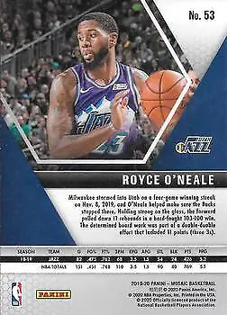 Royce O’Neale 2019-20 Panini Mosaic Utah Jazz NBA Basketball Card NM-MT