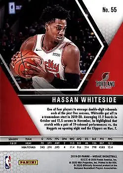 2019-20 Panini Mosaic Hassan Whiteside Portland Trail Blazers NBA Card NM-MT quality