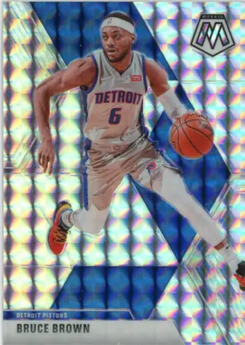 Basketball card of Bruce Brown from the 2019-20 Panini Mosaic Detroit Pistons collection