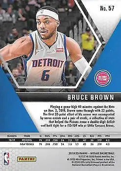 2019-20 Panini Mosaic Bruce Brown Detroit Pistons NBA Basketball Card NM-MT