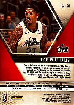 Lou Williams 2019-20 Panini Mosaic #68 Los Angeles Clippers Basketball Card