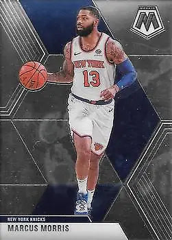 Basketball card of Marcus Morris from 2019-20 Panini Mosaic featuring the New York Knicks