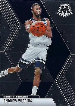 Basketball player Andrew Wiggins in action on 2019-20 Panini Mosaic card