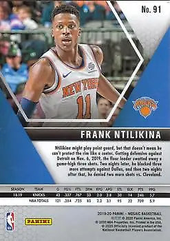 Frank Ntilikina 2019-20 Panini Mosaic New York Knicks Basketball Trading Card NM-MT