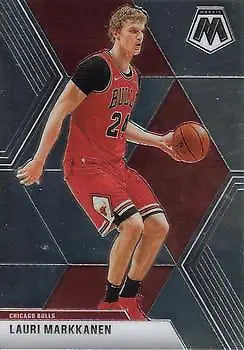 Lauri Markkanen 2019-20 Panini Mosaic basketball card featuring Chicago Bulls design