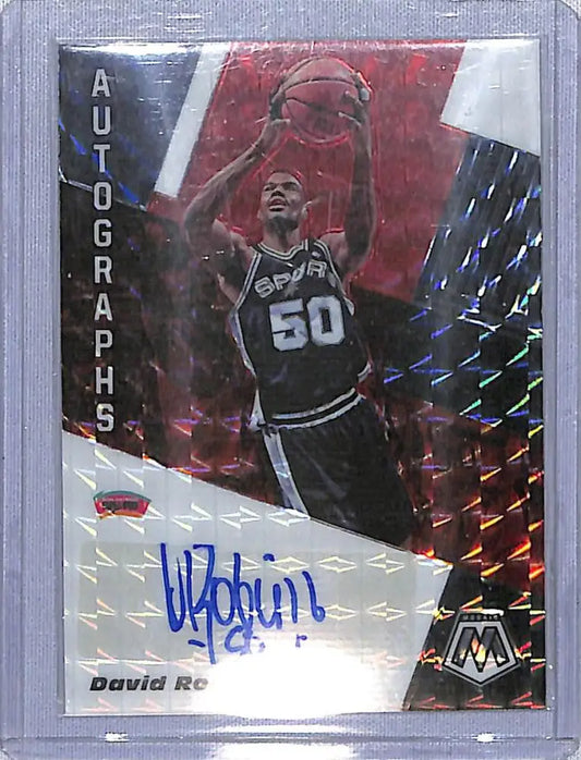 Signed David Robinson San Antonio Spurs basketball card from Panini Mosaic collection