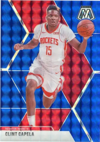 Clint Capela 2019-20 Panini Mosaic Blue basketball card rare collectible /99 Houston Rockets