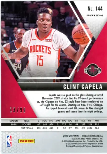 Clint Capela 2019-20 Panini Mosaic Blue basketball card /99 Houston Rockets NM-MT