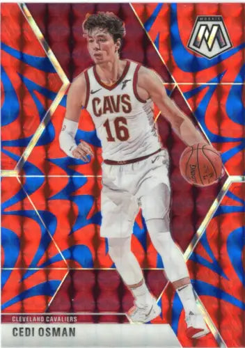 Cedi Osman 2019-20 Panini Mosaic Blue Reactive basketball card Cleveland Cavaliers NM-MT