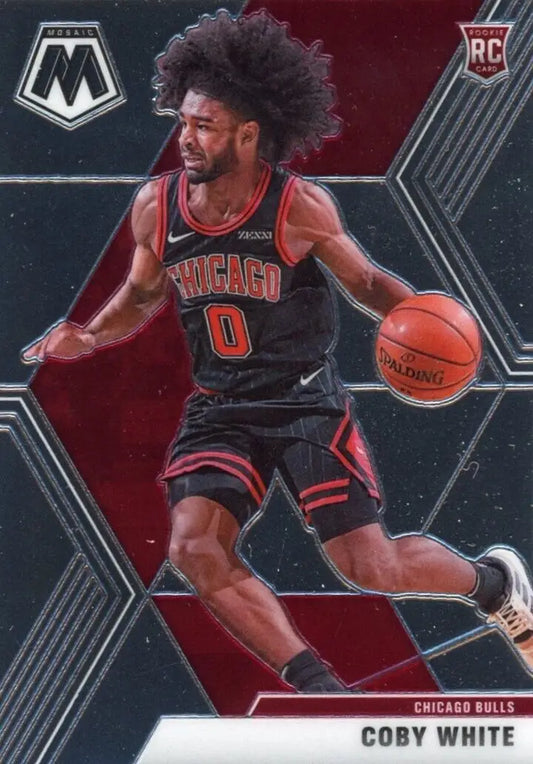 Coby White Rookie Basketball Card from 2019-20 Panini Mosaic Chicago Bulls #211