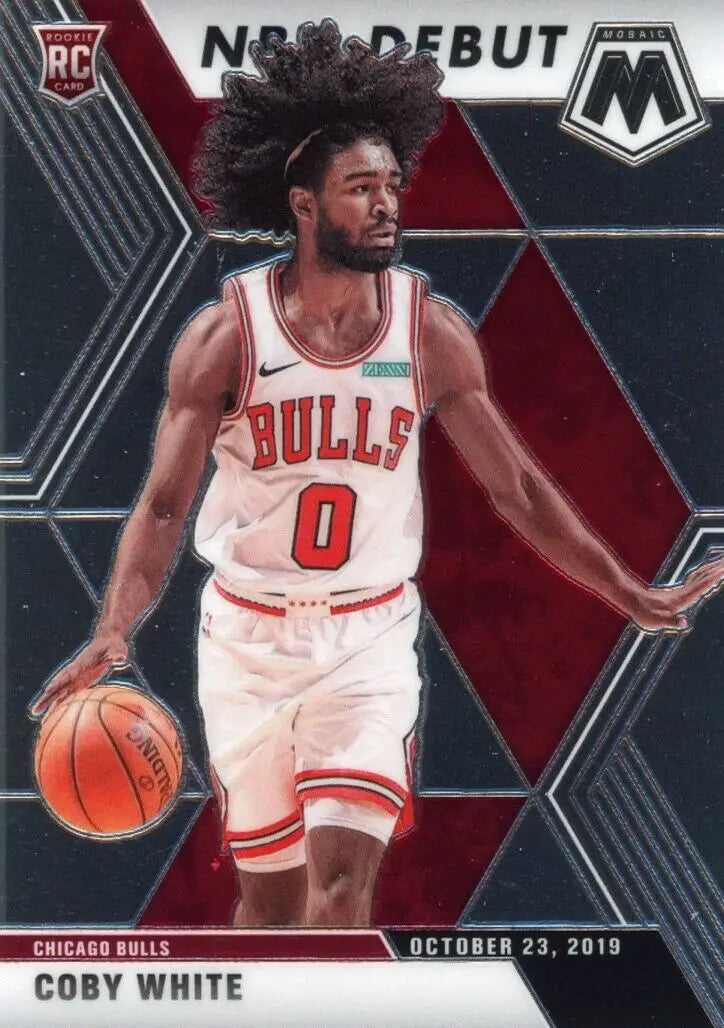 2019-20 Panini Mosaic Coby White Rookie NBA Debut Basketball Card Chicago Bulls #264