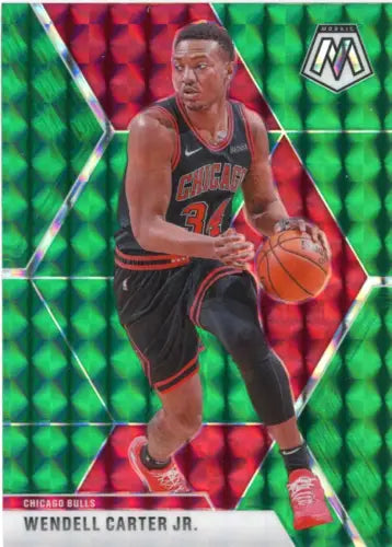 Wendell Carter Jr. basketball card from 2019-20 Panini Mosaic Green NBA collection