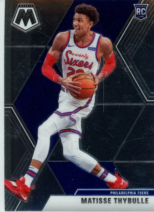 Matisse Thybulle Rookie basketball card from 2019-20 Panini Mosaic Philadelphia 76ers