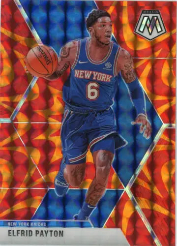 Elfrid Payton basketball card from 2019-20 Panini Mosaic Orange Reactive series