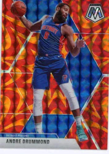 2019-20 Panini Mosaic Orange Reactive Andre Drummond Basketball Card Detroit Pistons