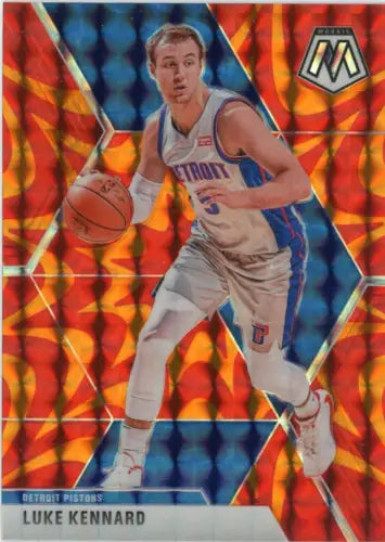 Luke Kennard 2019-20 Panini Mosaic Orange Reactive basketball card from the NBA