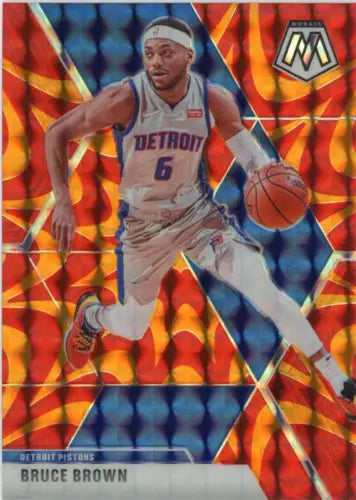 2019-20 Panini Mosaic Orange Reactive Bruce Brown Detroit Pistons Basketball Card NM-MT