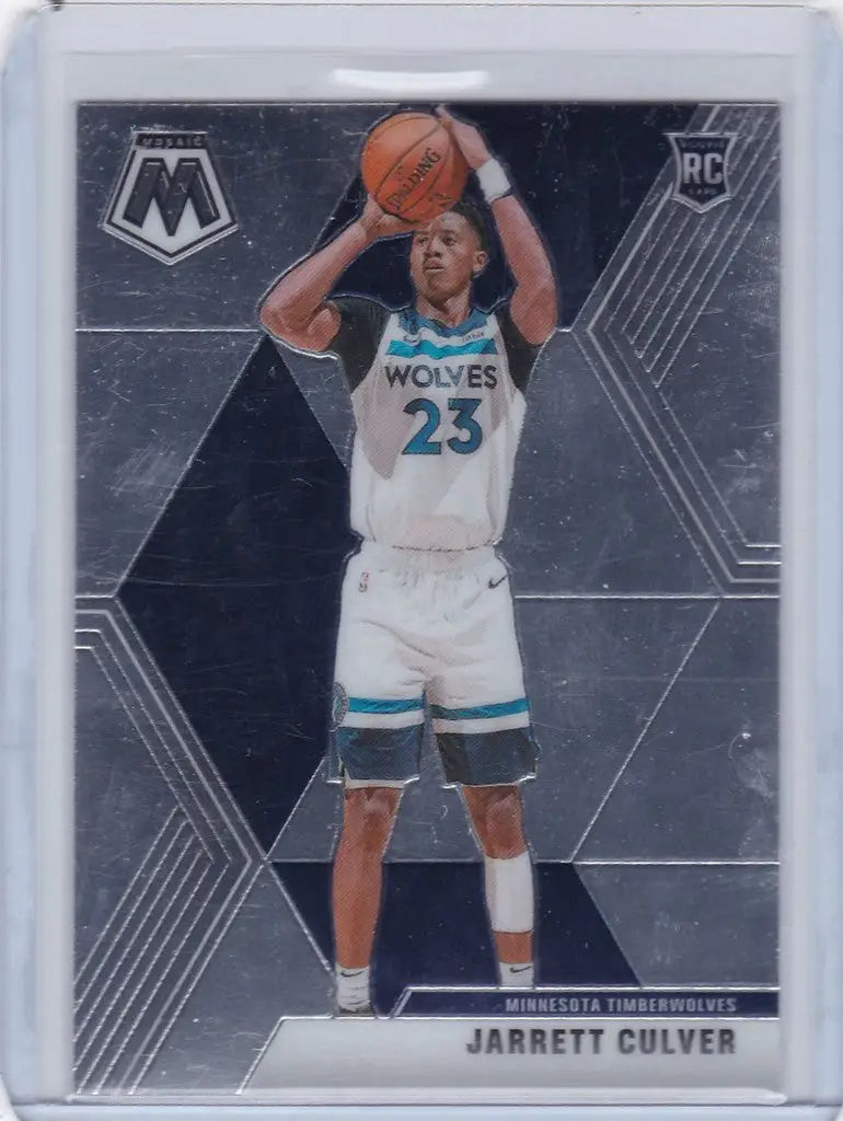 Basketball trading card of Jarrett Culver Minnesota Timberwolves in shooting pose